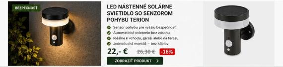 LED nástenné solárne svietidlo so senzorom pohybu TERION